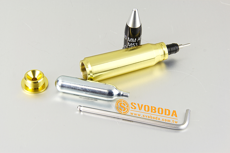 SVOBODA 20mm 機砲裝飾彈組+Co2分裝器,MK149(APDS)脫殼尾翼穩定穿甲彈(白色)
