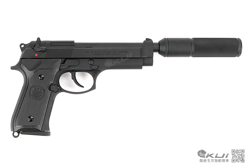 【暗殺者刺客 滅音加速版 黑色】 BERETTA 貝瑞塔 M92FS / M9AS 授權刻字 瓦斯手槍