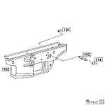 點一下即可放大預覽 -- WE SCAR-L GBB 瓦斯槍 下槍身+射選鈕（零件編號#101、102、110、114）