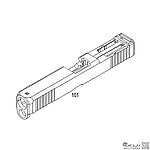 點一下即可放大預覽 -- WE G19V MOS版 金屬滑套、瞄具版上槍身（零件編號#101）G19X GBB瓦斯槍零件