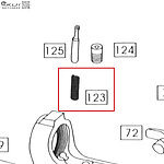 點一下即可放大預覽 -- WE M4／M16 覆進簧擋軸彈簧（零件編號#123）GBB瓦斯槍零件