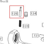 點一下即可放大預覽 -- WE M4／M16 覆進簧擋軸（零件編號#125）GBB瓦斯槍零件