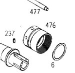 點一下即可放大預覽 -- KWA／KSC Ronin T6 浪人 護木固定環（零件編號#476）AEG電動槍零件