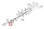 點一下即可放大預覽 -- WE G36C／G39C GBB 瓦斯槍 左方 左側活塞固定器（零件編號#11）